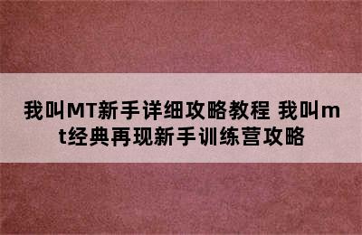 我叫MT新手详细攻略教程 我叫mt经典再现新手训练营攻略